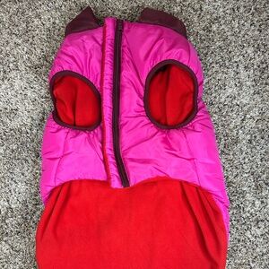 Pet Puffer Jacket Vest Padded, Pink/Red Size Large New